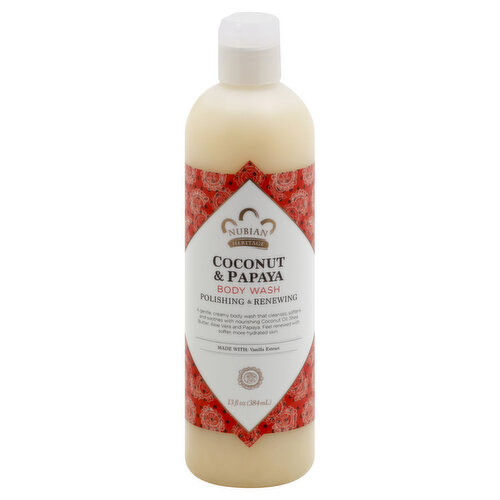 Nubian Heritage Body Wash, Coconut & Papaya