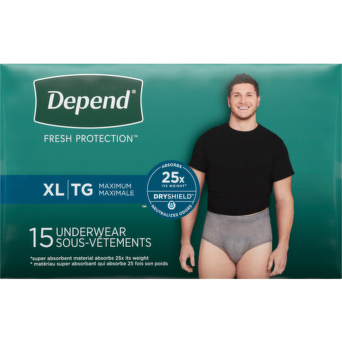 Men's Depend Fit-Flex: Sizes Small to XX-Large