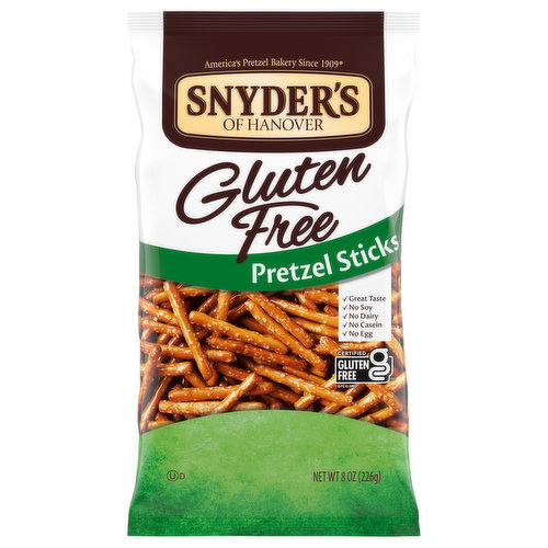 America's pretzel bakery since 1909. Great taste. We are dippable & crunchy & best of all gluten free! That's how we describe these delicious pretzel sticks. These gluten free pretzel sticks taste great with cheese or dipped in hummus or can be enjoyed on their own! Crunchy goodness in every bite - gluten free snacking like no other.