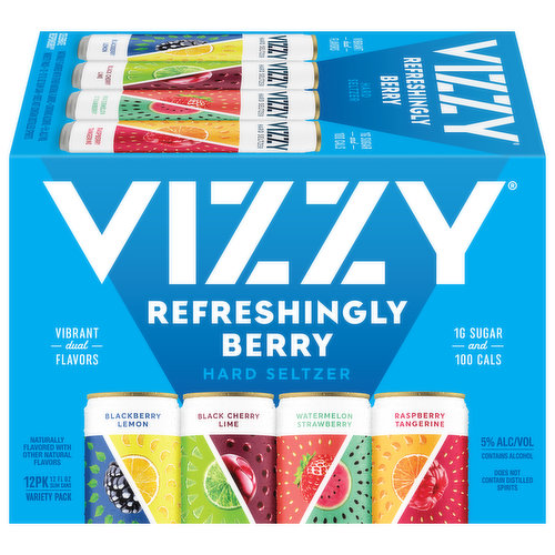 Vizzy Hard Seltzer, Refreshingly Berry, Variety Pack