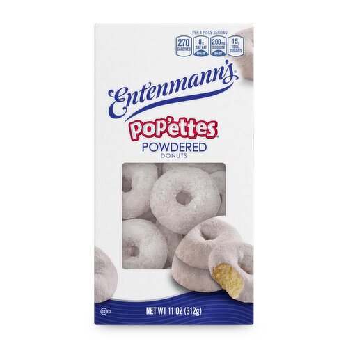 Entenmann's Pop'ettes Entenmann's Powdered Pop'ettes Mini Donuts, 11 oz
