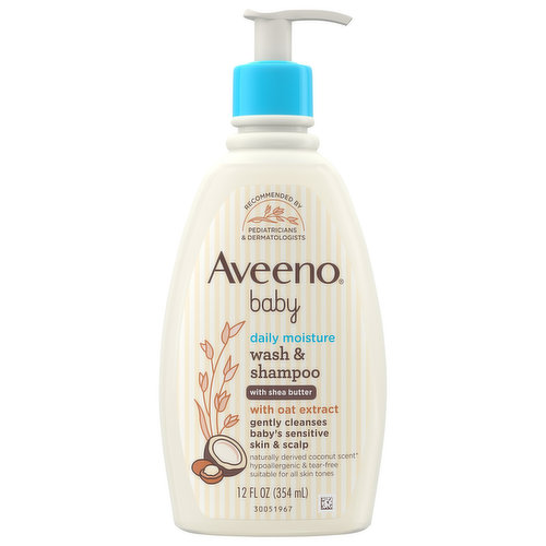 Aveeno Wash & Shampoo, Daily Moisture, Baby