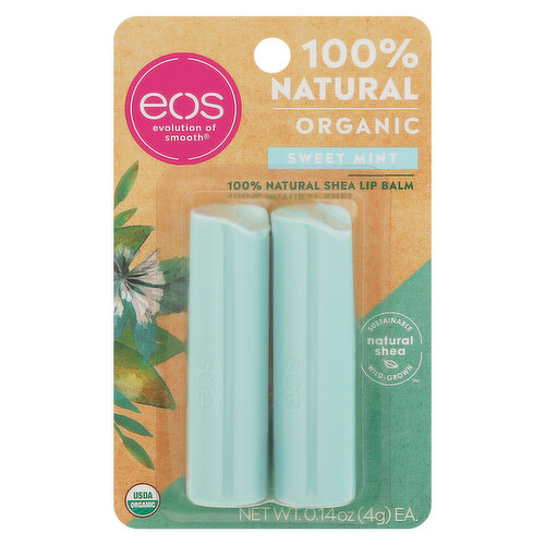 EOS Lip Balm, Organic, Sweet Mint, 100% Natural