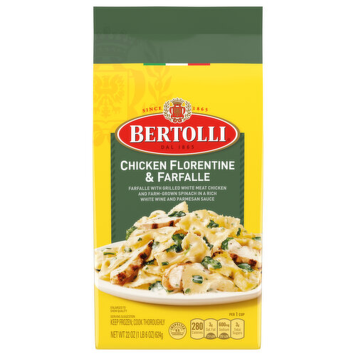 Bertolli Chicken Florentine & Farfalle with White Wine & Parmesan Sauce Frozen Meal