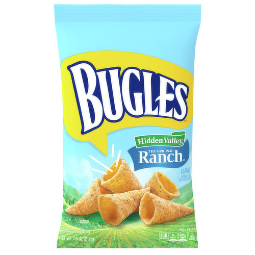 Bugles Hidden Valley Corn Snacks, Ranch, Crispy