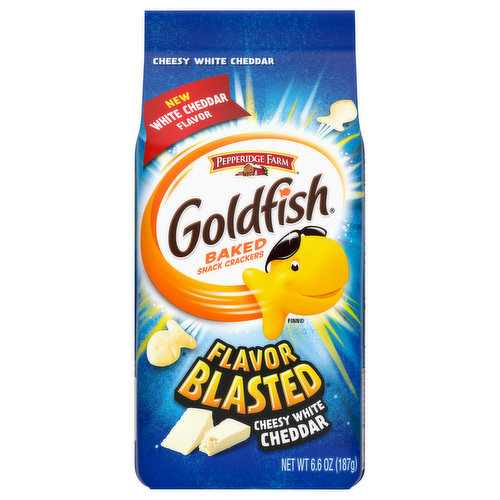 Goldfish Flavor Blasted Baked Snack Crackers, Cheesy White Cheddar