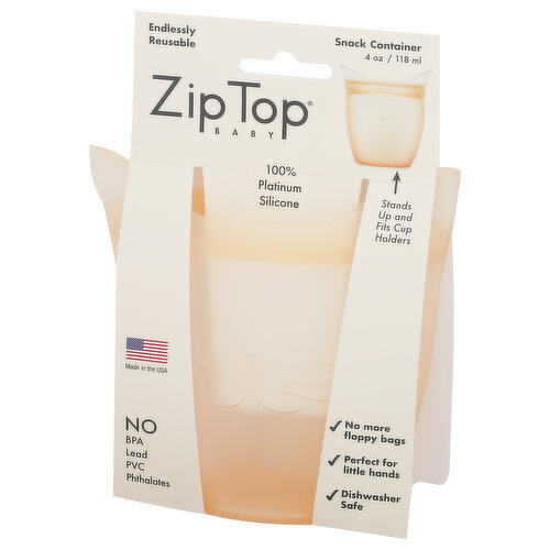 Zip Top Snack Container, Baby, 4 Ounce