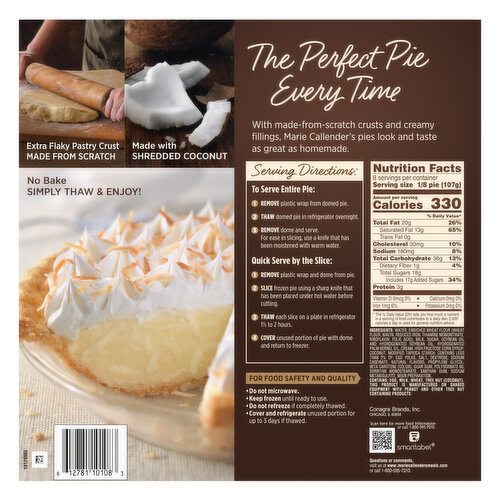 Marie Callender's Coconut Cream Pie Frozen Dessert