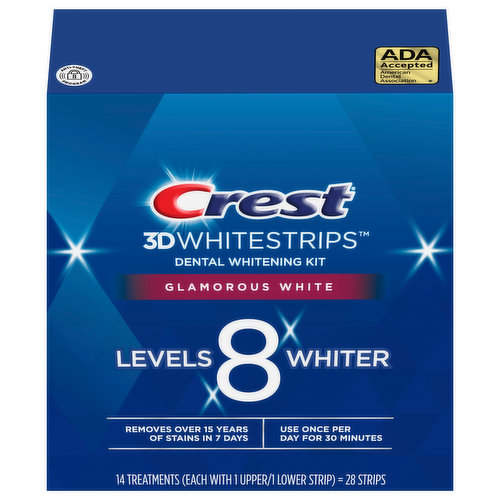 Crest  3D WhiteStrips Dental Whitening Kit, Glamorous White