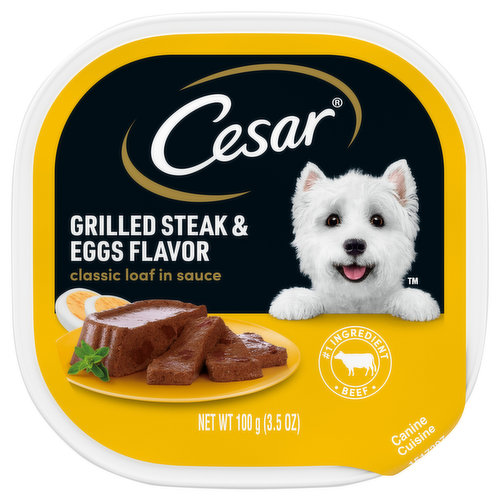 Cesar Dog Food, Canine Cuisine, Grilled Steak & Eggs Flavor