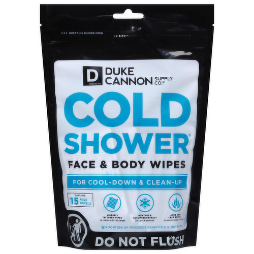 Duke Cannon Supply Co. Cold Shower Face & Body Wipes