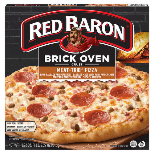 Red Baron Pizza, Brick Oven Crust, Meat-Trio