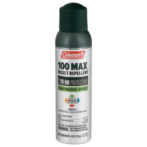 Coleman Insect Repellent, 100 Max, Continuous Spray