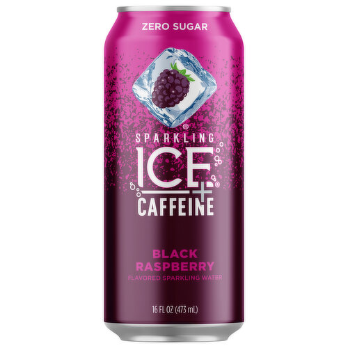 Sparkling Ice +Caffeine Sparkling Water, Zero Sugar, Black Raspberry