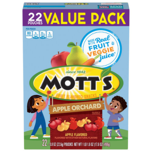 Mott's Snacks, Apple Flavored, Value Pack