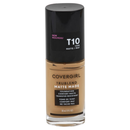 CoverGirl Trublend Foundation, Comfort Matte, Transfer Resistant, Golden Amber, T10