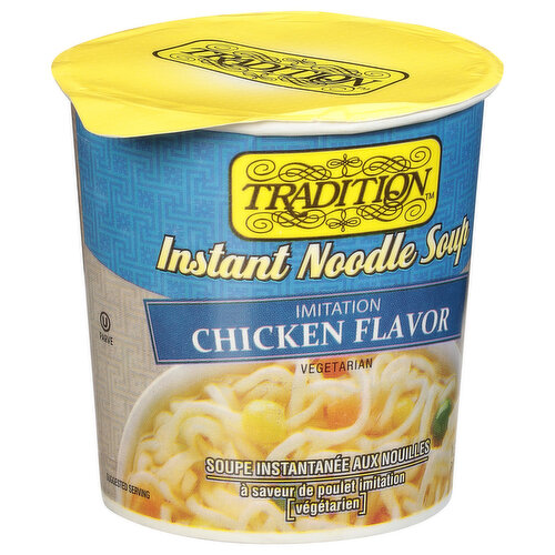 Tradition Instant Noodle Soup, Vegetarian, Chicken Flavor, Imitation