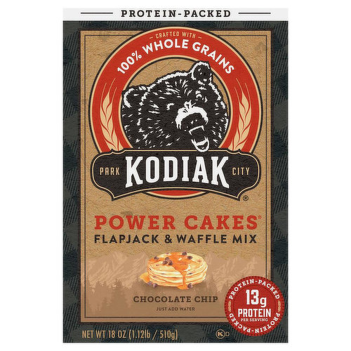 Kodiak Power Cakes Flapjack & Waffle Mix, Chocolate Chip, Protein-Packed