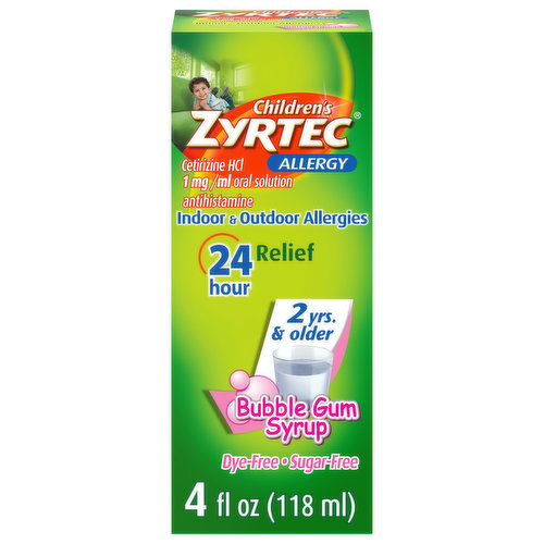 Zyrtec Allergy, Bubble Gum Syrup