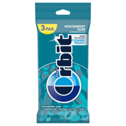 Orbit Gum, Sugar Free, Wintermint, 3 Pak