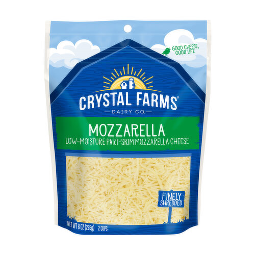 Crystal Farms Cheese, Mozzarella, Finely Shredded