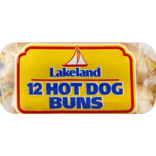 Lakeland Hot Dog Buns, Jumbo