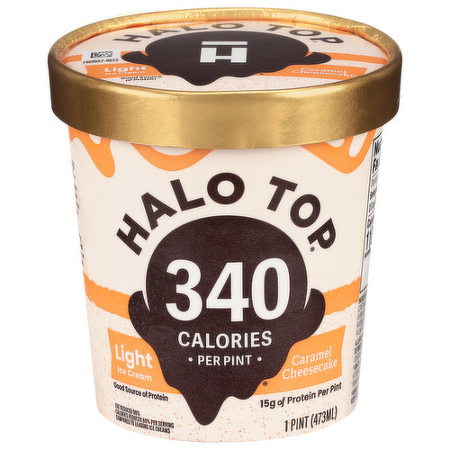 Halo Top Ice Cream, Caramel Cheesecake, Light