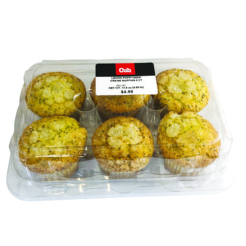 Cub Bakery Lemon PoppyseedCreme Muffins 6 Ct