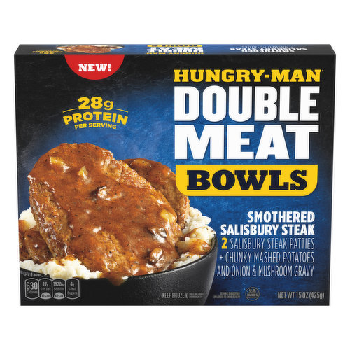 Hungry Man Double Meat Bowls, Smothered Salisbury Steak