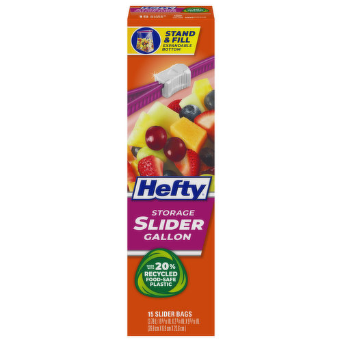 Hefty Slider Freezer Storage Bags, Gallon Size, No of. 60 slider