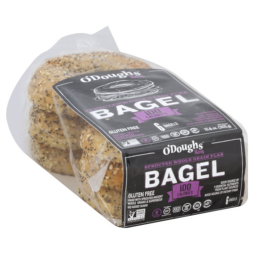 O'Doughs Thins Bagels, Gluten Free, Sprouted Whole Grain Flax