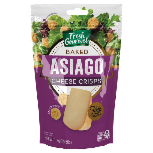 Fresh Gourmet Cheese Crisps, Asiago, Baked