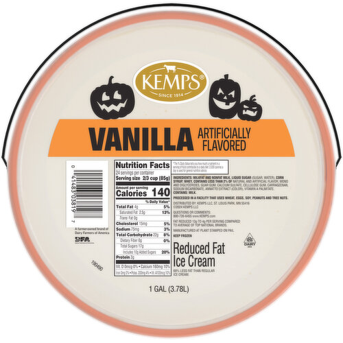 Kemps Reduced Fat Vanilla Ice Cream Pail