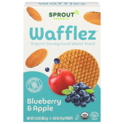 Sprout Wafflez, Organic, Blueberry Apple