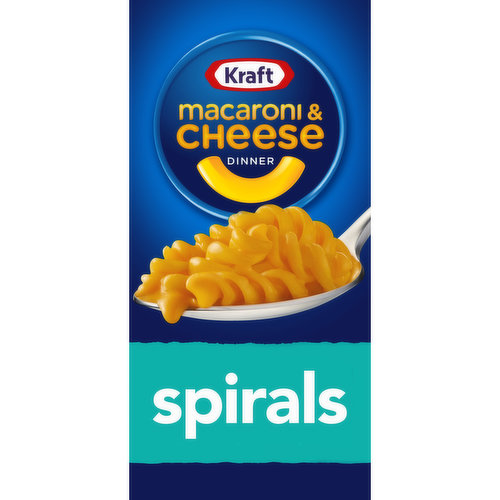 KRAFT Macaroni and Cheese Spirals is a convenient boxed dinner. Kids and adults love the delicious taste of macaroni with cheesy goodness. Our 5.5 ounce mac and cheese dinner includes spiral pasta and original flavor cheese sauce mix, so you just need milk and margarine or butter to make a tasty mac and cheese. Macaroni and cheese is a quick dinner kids love. With no artificial flavors, no artificial preservatives, and no artificial dyes, KRAFT Macaroni and Cheese is always a great family dinner choice. Preparing macaroni and cheese is a breeze. Just boil the pasta for 6-8 minutes, drain the water and stir in the cheese mix, milk and margarine or butter. Now you can have your KRAFT Mac and Cheese and eat it too.