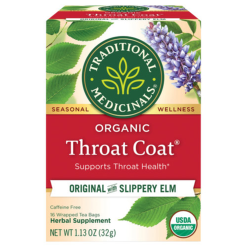 Traditional Medicinals Herbal Supplement, Organic, Original with Slippery Elm, Tea Bags