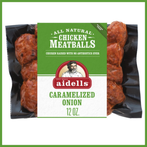 Aidells Aidells® Chicken Meatballs, Caramelized Onion, 12 oz. (Fully Cooked)