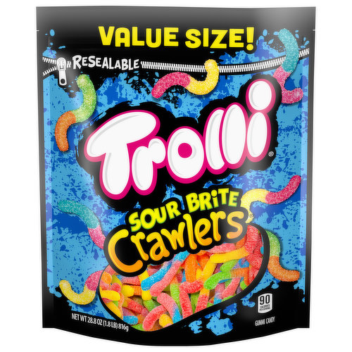 Trolli Gummi Candy, Sour Brite Crawlers, Value Size