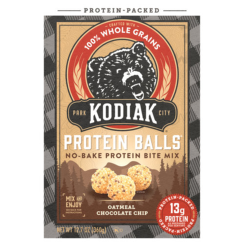 Kodiak Protein Balls No-Bake Protein Bite Mix, Oatmeal Chocolate Chip