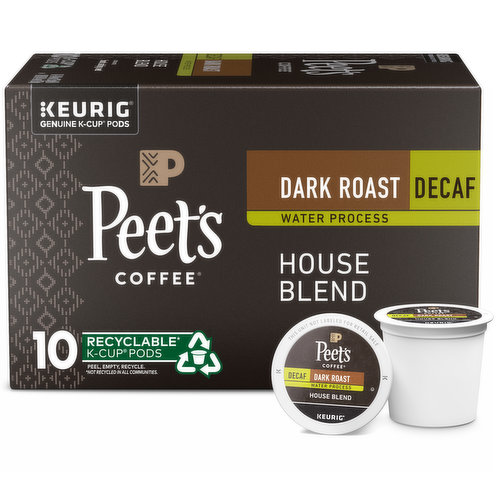 Peet's Coffee Decaf House Blend Dark Roast K-Cup Pods