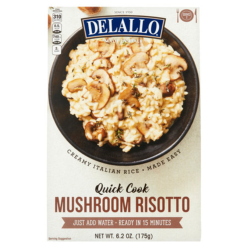 Delallo Risotto, Mushroom, Quick Cook