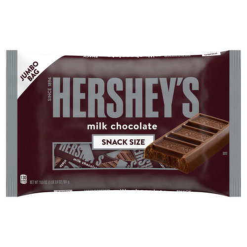 Hershey's Milk Chocolate, Snack Size, Jumbo Bag