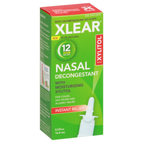 Xlear Nasal Decongestant, with Moisturizing Xylitol, Instant Relief