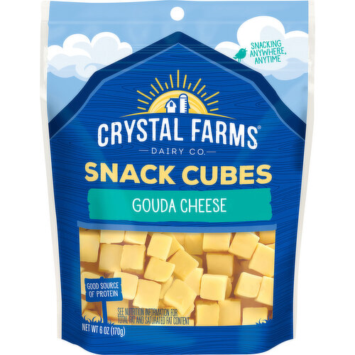 Crystal Farms Cheese, Gouda, Snack Cubes