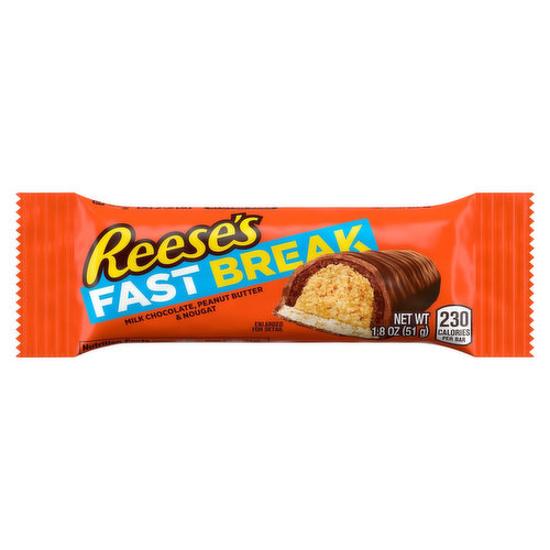 Reese's Milk Chocolate Bar, Peanut Butter & Nougat, Fast Break