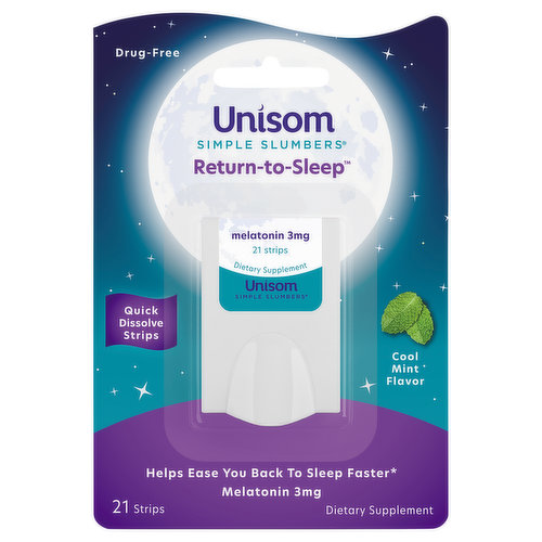 Unisom Simple Slumbers Melatonin, 3 mg, Cool Mint Flavor