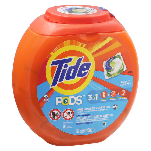 Tide Pods Detergent Pacs, Clean Breeze