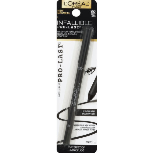 L'Oreal Infallible Pro-Last Pencil Eyeliner, Waterproof, Grey 950