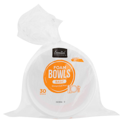 Essential Everyday Foam Bowls, Basic, 20 Ounces