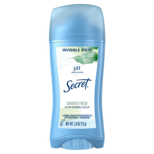 Secret Invisible Solid Antiperspirant and Deodorant, Shower Fresh, 2.6 oz